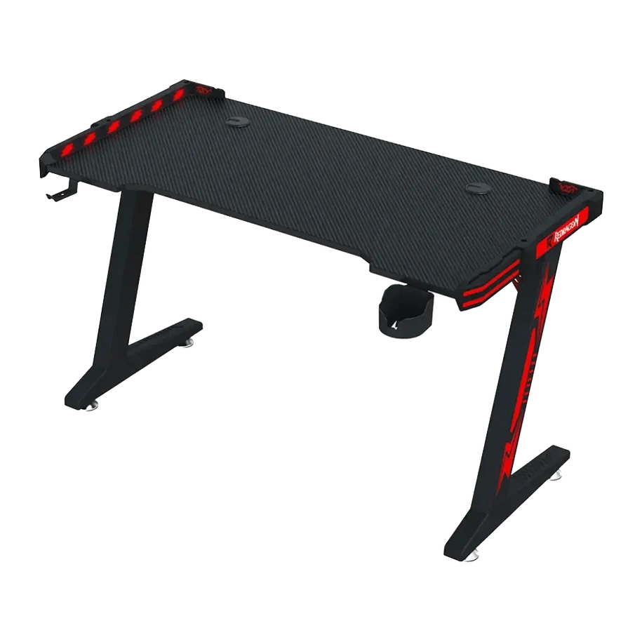 میز گیمینگ ردراگون مدل GD3112R BLACK RED — نمای مورب